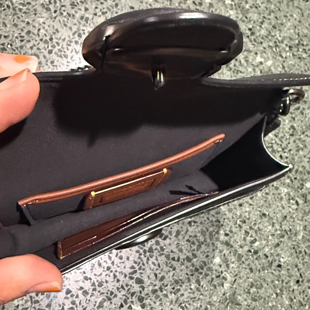 Coach Black Pebbled Leather Wristlet - Picture 12 of 13